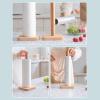 LIU- 2 Pack Wooden Paper Towel Holder, Kitchen Countertop Beech Paper Towel Stand, Rustic Farmhouse Roll Tissue Holder,Household or Commercial Use view 3