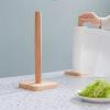 LIU- 2 Pack Wooden Paper Towel Holder, Kitchen Countertop Beech Paper Towel Stand, Rustic Farmhouse Roll Tissue Holder,Household or Commercial Use view 4
