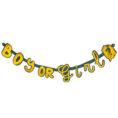 Boland 53251 Letter Garland Boy or Girl Length 130 cm Gold-Black Birth Baby Shower Hanging Decoration