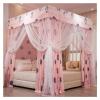 Bed Canopy Pink Girl Princess Room Bed Canopy Luxury Bed Curtain, Double-Layer Encrypted Thick Bed Canopies, for 1.5m/1.8m/2m Double Bed, with Mounting Brackets view 1