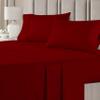 RV LINEN Cotton 600 Thread Count- 4 Pieces Sheet Set King Size, Burgundy  Soft Quality 100% Bedding Sheet  Luxury 16 Inch Deep Pocket & Bedding Set with Flat Sheet, Fitted Sheet, 2 Pillow Cases view 2