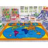 Champion Rugs Kids / Daycare / Classroom / Playroom Soft Modern Highly Detailed World Map Continents Oceans Hemispheres Compass Area Rugs Children Play Solid Home Decorator Floor Rug and Carpets view 1