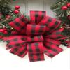 ACEVER 15-inch Christmas Wreath Floral with Red Berries, Pinecones and Red Bowknot for Home Room Garden Lintel Door Decoration view 2