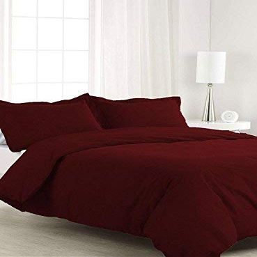 AMAY Giza Cotton, Super, Luxurious, Stylish 3-Piece Duvet Cover Set 800 Thread Count- Twin XL Wine Solid