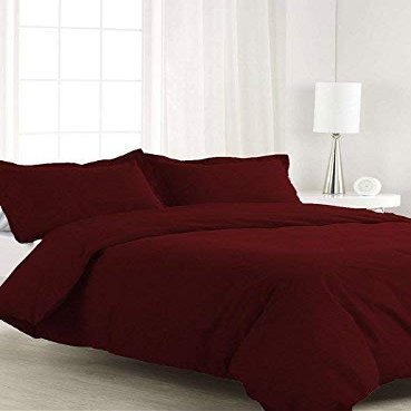 AMAY Giza Cotton, Super, Luxurious, Stylish 3-Piece Duvet Cover Set 800 Thread Count- Twin XL Wine Solid