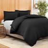 AMAY Giza Cotton, Super, Luxurious, Stylish 3-Piece Duvet Cover Set 800 Thread Count- Full XL Black Solid view 1