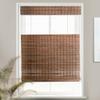 MOOD Custom Bamboo Shades | Rustic | Top Down Bottom Up Cordless | Bamboo Roman Shades for Windows and Doors (Natural Woven) | Rustic Walnut (Great Privacy) | 29.5" W x 60" H view 1