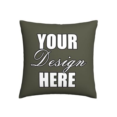 Customized Throw Pillowcases, Photo Gifts,Add Your Own Text, Decorative Pillow Cases (14"x14")-Military Green