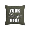 Customized Throw Pillowcases, Photo Gifts,Add Your Own Text, Decorative Pillow Cases (14"x14")-Military Green view 1
