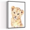 Nursery Art Wall Decor Teen Girl Room Decor Little Boys Bedroom Decor Lion portrait Baby Lion Art Print Nursery Art Baby Animal Print Zoo Nursery Print 12X18 Inch Framed Modern Canvas Wall Art view 1