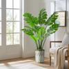 Artificial Tree in Modern Planter, Fake Monstera Silk Tree for Indoor and Outdoor Home Decoration - 56" Overall Tall (Plant Pot Plus Tree) view 1