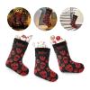 CUXWEOT Personalized Mexican Sugar Skulls Red Black Christmas Stockings Customize Name Candy Bag for Family Holiday Party Decorations Gift 17.52 x 7.87 Inch view 3