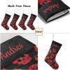 CUXWEOT Personalized Mexican Sugar Skulls Red Black Christmas Stockings Customize Name Candy Bag for Family Holiday Party Decorations Gift 17.52 x 7.87 Inch view 4
