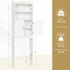 Topeakmart Over The Toilet Storage with 2 Doors & Adjustable Shelf, Free Standing Toilet Rack, Home Space-Saving Furniture with 2 Upper Open Compartments, L25xW8xH77 Inches, White view 3