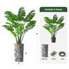 Artificial Tree in Contemporary Geometric Pattern Planter, Fake Monstera Silk Tree for Indoor and Outdoor Home Decoration - 65" Overall Tall (Plant Pot Plus Tree) view 3