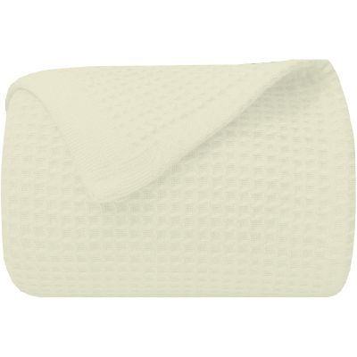 ARlinen Waffle Bed Blanket, 100% Cotton, Soft, Lightweight, Breathable, Thermal Blanket for All Seasons, Full Size, Ivory