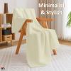 ARlinen Waffle Bed Blanket, 100% Cotton, Soft, Lightweight, Breathable, Thermal Blanket for All Seasons, Full Size, Ivory view 2