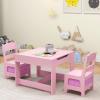 Costzon Kids Table and Chair Set, 3 in 1 Wooden Activity Table for Toddlers Arts, Crafts, Drawing, Reading, Playroom, Toddler Table and Chair Set w/ 2 in 1 Tabletop, Storage Space, Gift for Boy & Girl view 1