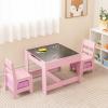 Costzon Kids Table and Chair Set, 3 in 1 Wooden Activity Table for Toddlers Arts, Crafts, Drawing, Reading, Playroom, Toddler Table and Chair Set w/ 2 in 1 Tabletop, Storage Space, Gift for Boy & Girl view 4