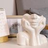 ArtsPavilion Ceramic Face Vase, Body Vase Female Form, Modern Minimalism Statue Flower Plant Holder Tabletop Planter Home Center Piece Decoration view 4