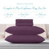Carressa Linen California King Egyptian Cotton Sheets - 800 High Thread Count Egyptian Cotton Cal King Sheets (4 PC, Plum Purple), Soft, Cooling, 16" Deep Pocket Sateen Weave Luxury Hotel Bed Sheet view 3