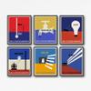 Wallbuddy Lester Beall Posters for Rural Electrification Administration Set of 6 Prints (16.5 x 23.4 (A2)) view 1