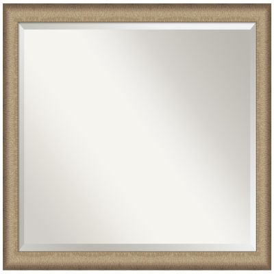 Amanti Art Bronze Wall Mirror 25x31 Elegant Brushed Bronze Narrow Rectangle Bathroom Mirror for Wall Decor Living Room, Large Casual Frame, Hangs Horizonally and Vertically, Bathroom Decor, Beveled