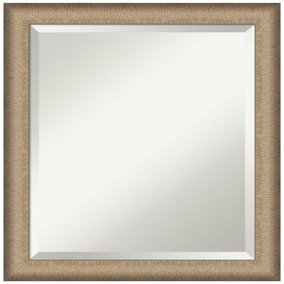 Amanti Art Bronze Wall Mirror 23x19 Elegant Brushed Bronze Narrow Rectangle Bathroom Mirror for Wall Decor Living Room, Small Casual Frame, Hangs Horizonally and Vertically, Bathroom Decor, Beveled