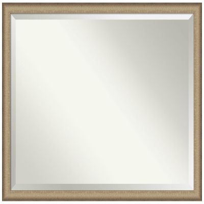 Amanti Art Bronze Wall Mirror 33x43 Elegant Brushed Bronze Narrow Rectangle Bathroom Mirror for Wall Decor Living Room, X-Large Casual Frame, Hangs Horizonally and Vertically, Bathroom Decor, Beveled