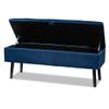 Baxton Studio Caine Benches & Banquette, Navy Blue/Dark Brown view 4