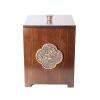Wooden Square Trash Can Simple Wastepaper Bin Household Modern Paper Cube Shape Recycling Basket for Bedroom Living Room Under Desk Office view 1