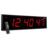 Ivation Huge Oversized 60" Large Digital LED Clock | Big Digital Clock w/Multi-Function Display Stopwatch, Timer, Alarms, Temp & Date | 6 Brightness Levels, Time Memory & Remote (Red) view 1