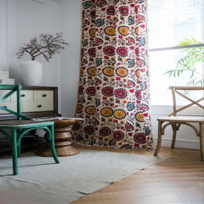 1 Piece Sun Flowers Semi-Blackout Window Curtains for Bedroom Living Room,Wear Rod Style 59" W x 94" L150x240cm