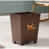 Creative Waste Storage with Plastic Rubbish Bin Simple Wastepaper Bin Paper Recycling Basket Wooden Square Trash Can for Kitchen Hotel Under Desk Office view 3