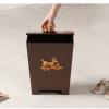 Creative Waste Storage with Plastic Rubbish Bin Simple Wastepaper Bin Paper Recycling Basket Wooden Square Trash Can for Kitchen Hotel Under Desk Office view 4