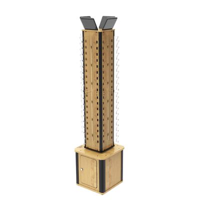 FixtureDisplays 4-Sided Wood Floor Display Storage Holds 72-Pair Sunglass Readingglass 15"x15"x68" 11691