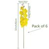 FagusHome 32 Inch Artificial Phalaenopsis Flowers 6 Pcs Artificial Orchid Flowers Stem Plants for Home Dcor (Yellow) view 2