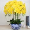 FagusHome 32 Inch Artificial Phalaenopsis Flowers 6 Pcs Artificial Orchid Flowers Stem Plants for Home Dcor (Yellow) view 4