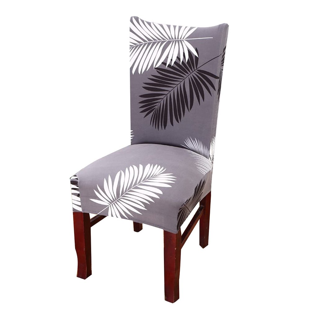 Edinstry Stretch Chair Slipcovers, Milk Silk Print Soft Stretch Chair Covers, Removable and Washable Chair Cover, Suitable for Restaurant, Wedding, Hotel Banquet, (Ye Yuhei) 4pcs