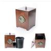 Trash Can Household Bathroom Living Room Trash Bin Kitchen Garbage Can with Cover Rubbish Bin Wooden Square Paper Recycling Basket view 4