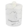 Cabilock 1pc Marble Vein Cotton Pad Storage Box with Lid Toothpick Cotton Swab Organizer Elegant Bathroom and Vanity Accessory Compact Design for Makeup Essentials Style view 1