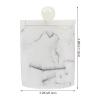 Cabilock 1pc Marble Vein Cotton Pad Storage Box with Lid Toothpick Cotton Swab Organizer Elegant Bathroom and Vanity Accessory Compact Design for Makeup Essentials Style view 2
