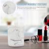Cabilock 1pc Marble Vein Cotton Pad Storage Box with Lid Toothpick Cotton Swab Organizer Elegant Bathroom and Vanity Accessory Compact Design for Makeup Essentials Style view 4
