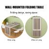 Folding Table Solid Wood Wall-Mounted Folding Table, Multifunctional Drop-Leaf Table, Telescopic and Invisible Home Dining Table and Desk, Easy to Install, 12 Sizes (Color : Teak, Size : 80x60cm) view 3