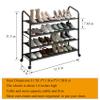 LEAIJIAFY Metal Shoe Rack with Wheels, Non-Woven Fabric Shoe Shelf, Shoe Rack with Wheels, 4 Tiers Black, Suitable for Entryway, Garage view 3