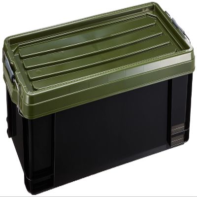 JEJ Astage Storage Box [X Series NT Box #30], Black Green, Width 13.4 x Depth 28.3 x Height 7.1 inches (34 x 71.5 x 18 cm), Made in Japan, Stacked