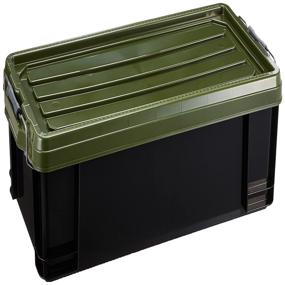 JEJ Astage Storage Box [X Series NT Box #30], Black Green, Width 13.4 x Depth 28.3 x Height 7.1 inches (34 x 71.5 x 18 cm), Made in Japan, Stacked