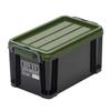 JEJ Astage Storage Box [X Series NT Box #11], Black Green, Disaster Prevention, Width 7.9 x Depth 13.4 x Height 7.1 inches (20 x 34 x 18 cm), Made in Japan, Stacked view 1