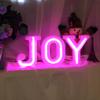 GUOCHENG JOY Neon Letters Sign 1 Pack 3pcs JOY Set LED Neon Marquee Light Alphabet Free Standing Light up Word Lamps for Home Bedroom Nursery Wall Christmas Decorations(Pink) view 1