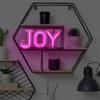 GUOCHENG JOY Neon Letters Sign 1 Pack 3pcs JOY Set LED Neon Marquee Light Alphabet Free Standing Light up Word Lamps for Home Bedroom Nursery Wall Christmas Decorations(Pink) view 3